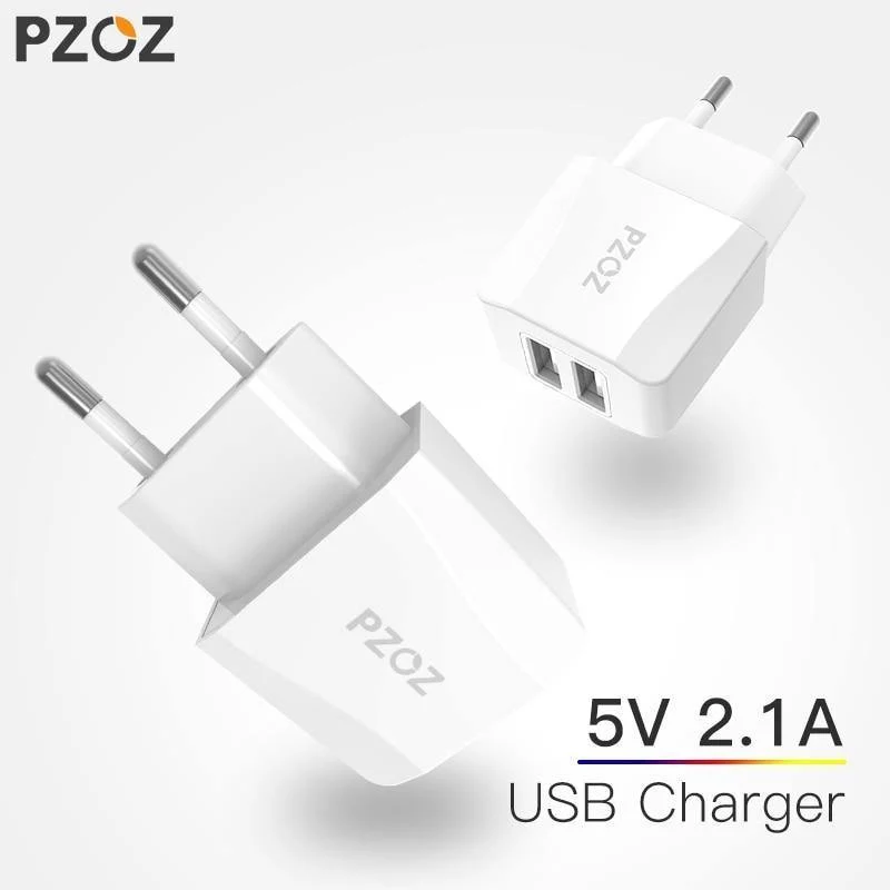 PZOZ USB-Ladegerät 5v2.1a Schnelllade-Reise-EU-Steckeradapter tragbares Wandladegerät Handykabel für iPhone Samsung Xiaomi