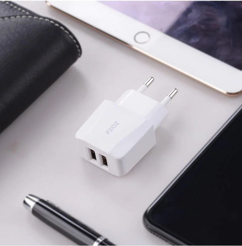 PZOZ USB-Ladegerät 5v2.1a Schnelllade-Reise-EU-Steckeradapter tragbares Wandladegerät Handykabel für iPhone Samsung Xiaomi