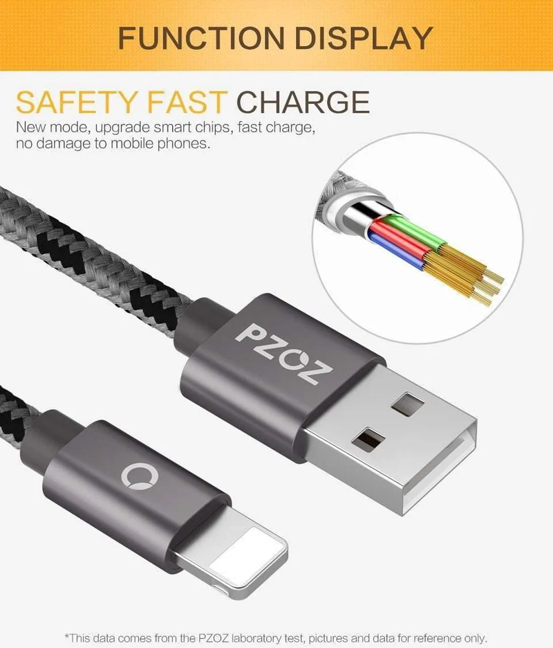 PZOZ 10 Stück USB-Kabel für iPhone-Kabel 8 7 6 plus 6s 5 5s se x iPad Air Mini Schnellladekabel Telefonladegerät Datenadapter