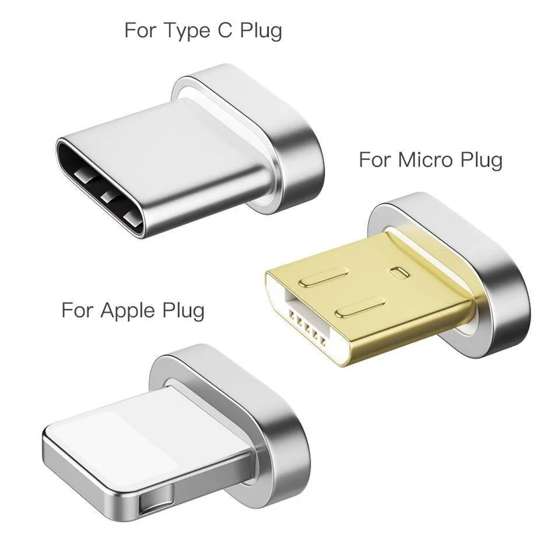 PZOZ Magnetischer Kabelstecker Typ C Micro USB C 8-poliger Schnellladeadapter Telefon MicroUSB Magnet Ladekabelstecker Aufbewahrungsbox Tasche