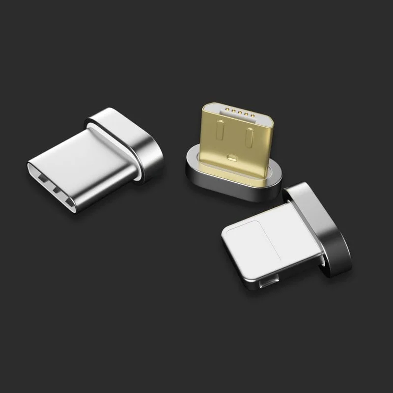 PZOZ Magnetischer Kabelstecker Typ C Micro USB C 8-poliger Schnellladeadapter Telefon MicroUSB Magnet Ladekabelstecker Aufbewahrungsbox Tasche