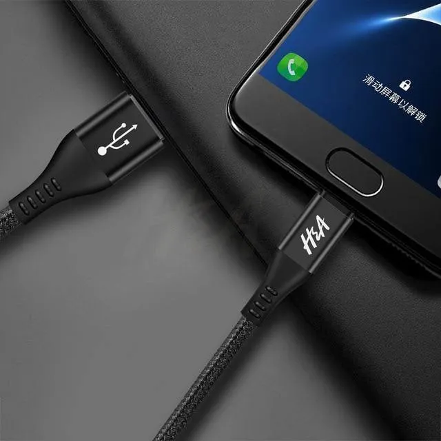 H&A Micro-USB-Kabel, Schnellladekabel, geflochtenes Nylon-USB-Ladegerät für Xiaomi, Huawei, LG, Samsung, USB-Ladekabel