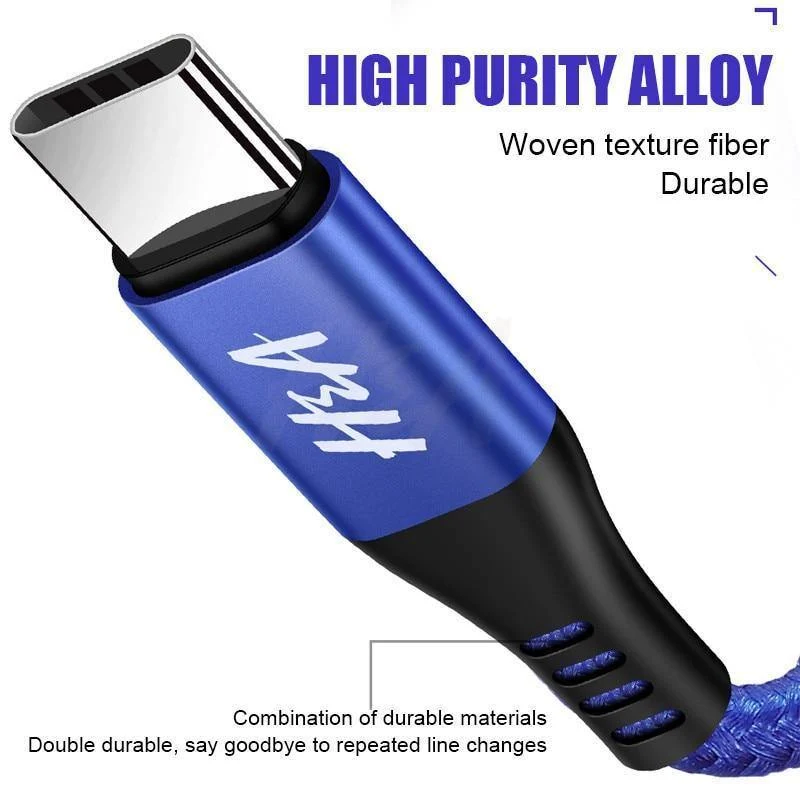 H&A USB Typ-C Kabel Schnellladekabel Datensynchronisationskabel Typ C Kabel für Samsung S9 S8 Note 9 8 Huawei Honor Phone USB-Ladekabel
