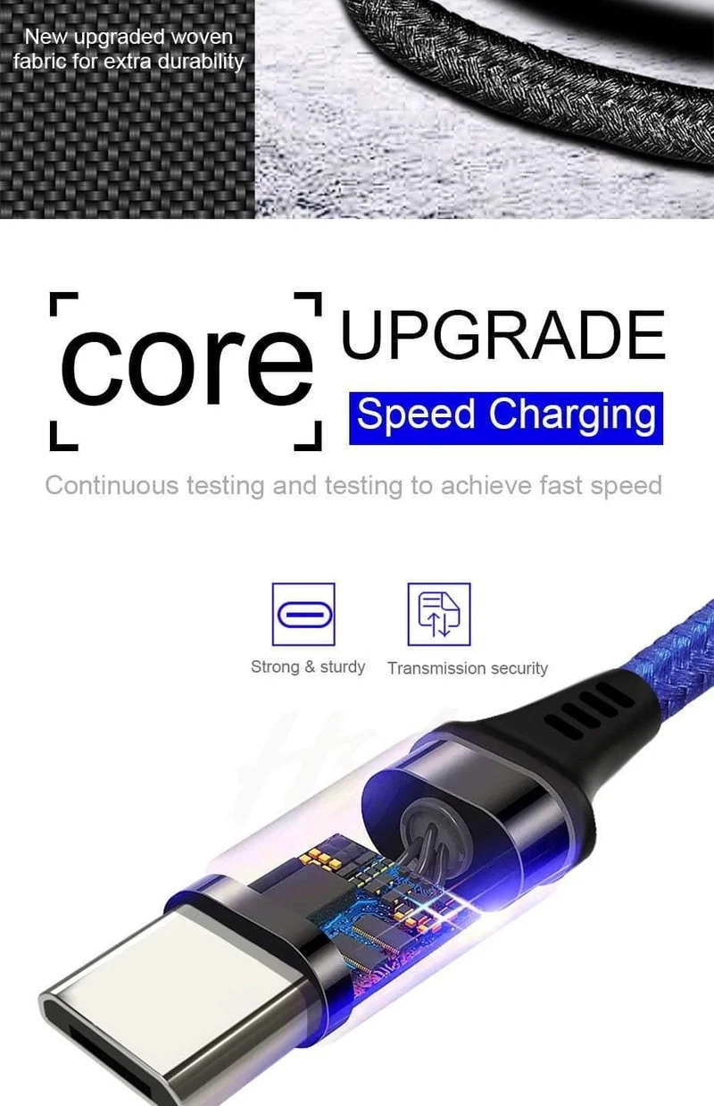 H&A USB Typ-C Kabel Schnellladekabel Datensynchronisationskabel Typ C Kabel für Samsung S9 S8 Note 9 8 Huawei Honor Phone USB-Ladekabel