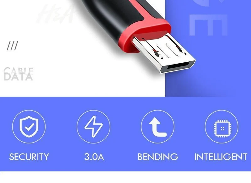 H&A Micro-USB-Kabel 3A Schnellladekabel Micro-USB-Ladekabel für Samsung S7 S6 Xiaomi Redmi Note 5 4 Tablet Android-Telefon Micro