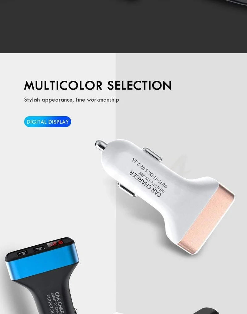 H&A Dual USB Autoladegerät mit LED-Anzeige Universal-Autoladegerät für Samsung S8 S9 iPhone xs max 7 8 X Plus Schnellladegerät