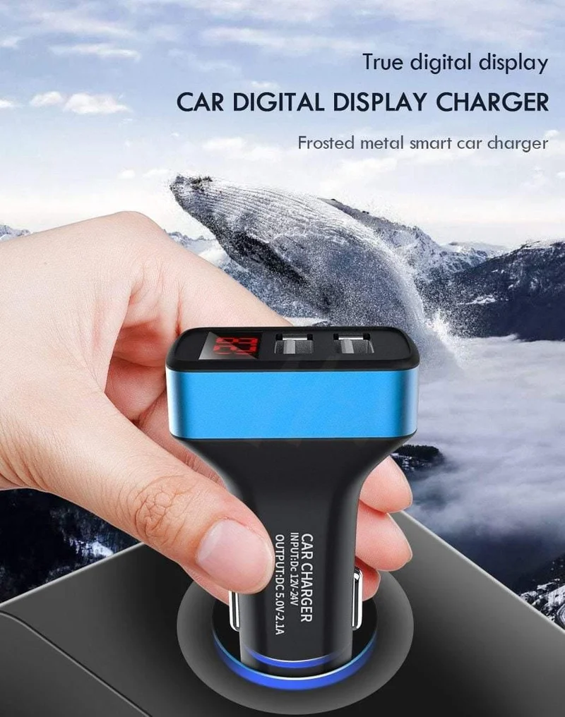 H&A Dual USB Autoladegerät mit LED-Anzeige Universal-Autoladegerät für Samsung S8 S9 iPhone xs max 7 8 X Plus Schnellladegerät