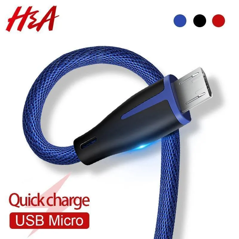 H & A Fashion Schnellladung Micro USB Kabel für Samsung Xiaomi Redmi Huawei USB Ladegerät für Android System Handy Datenkabel