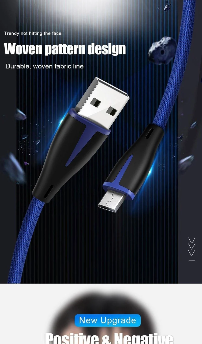 H & A Fashion Schnellladung Micro USB Kabel für Samsung Xiaomi Redmi Huawei USB Ladegerät für Android System Handy Datenkabel