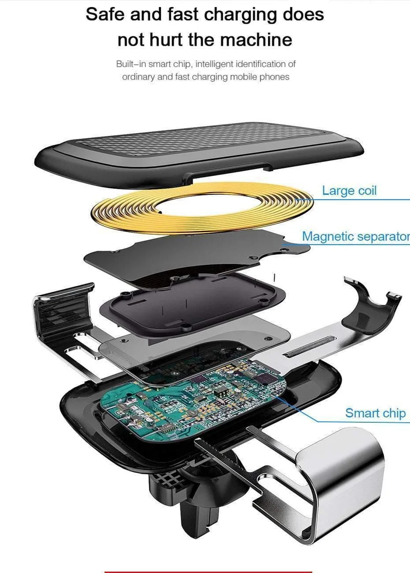 H&A Qi Wireless Charger Autohalterung für iPhone X 10 für Samsung S8 S9 Schnelle Autohalterung Wireless Charging Telefonhalter Ständer Ladegerät