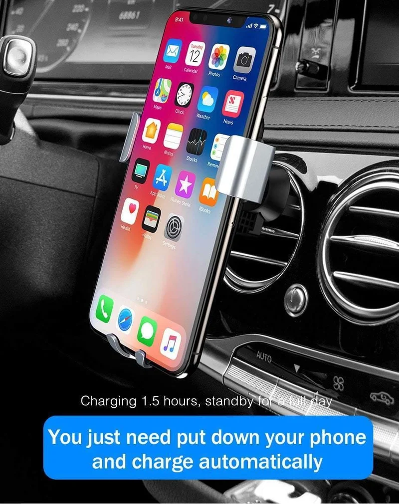 H&A Qi Wireless Charger Autohalterung für iPhone X 10 für Samsung S8 S9 Schnelle Autohalterung Wireless Charging Telefonhalter Ständer Ladegerät