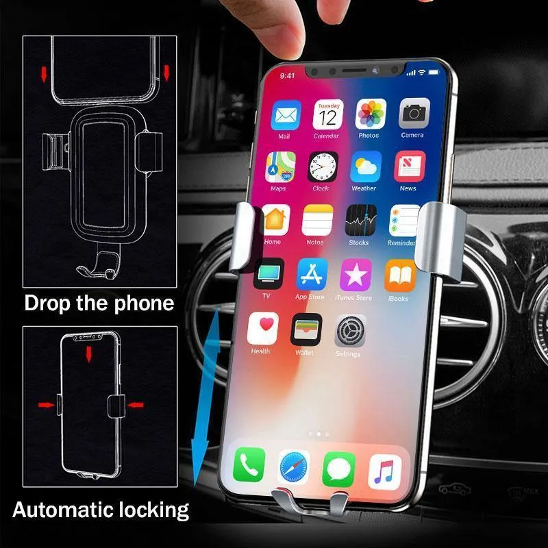 H&A Qi Wireless Charger Autohalterung für iPhone X 10 für Samsung S8 S9 Schnelle Autohalterung Wireless Charging Telefonhalter Ständer Ladegerät