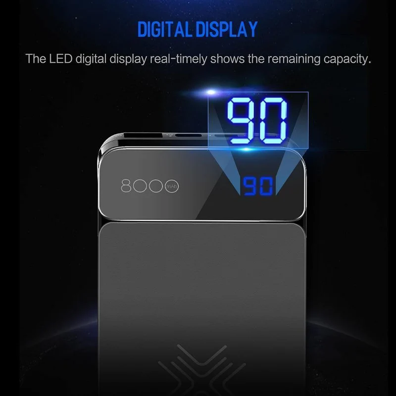 ROCK Wireless Charging Externer Akku PowerBank 8000mah LCD Wireless Charger Energienbank für iPhone X Xr Xs max