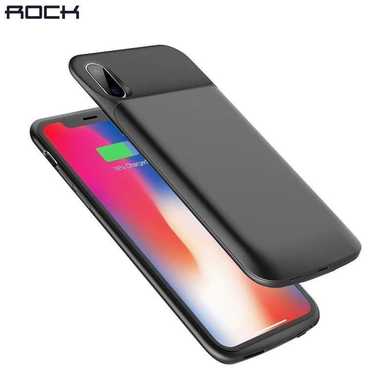 ROCK 6000mAh Power Bank Case für iPhone X, Ultra Slim externes Backup-Ladegerät für iPhone X