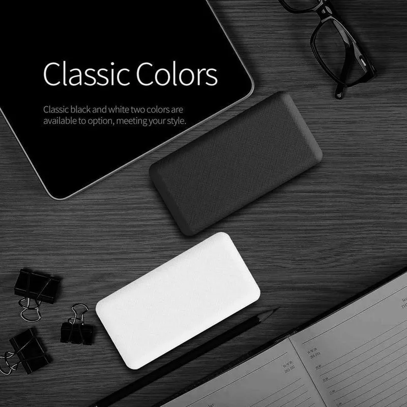 ROCK Slim 10000 mAh Powerbank, tragbare Powerbank Batterieleistungsbank 10000mAh mit LED-Licht für Handy für ultradünne