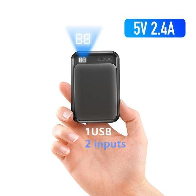 ROCK Mini 10000mAh Power Bank mit Digitalanzeige Dual USB Externer Akku PoverBank Powerbank für iPhone XS Max Xiaomi