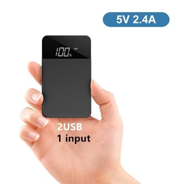 ROCK Mini 10000mAh Power Bank mit Digitalanzeige Dual USB Externer Akku PoverBank Powerbank für iPhone XS Max Xiaomi