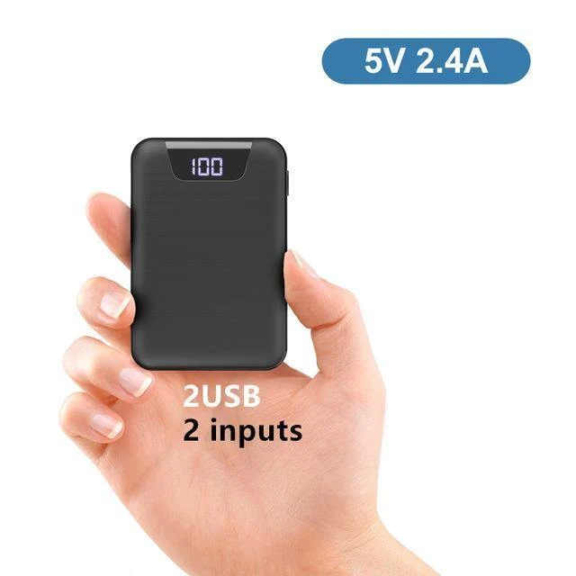 ROCK Mini 10000mAh Power Bank mit Digitalanzeige Dual USB Externer Akku PoverBank Powerbank für iPhone XS Max Xiaomi