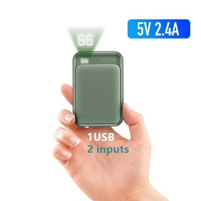 ROCK Mini 10000mAh Power Bank mit Digitalanzeige Dual USB Externer Akku PoverBank Powerbank für iPhone XS Max Xiaomi