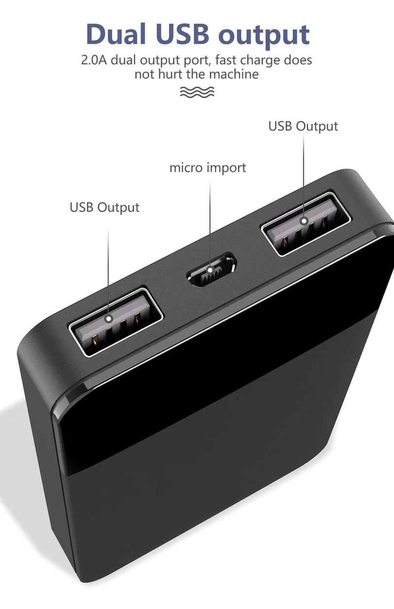 ROCK Mini 10000mAh Power Bank mit Digitalanzeige Dual USB Externer Akku PoverBank Powerbank für iPhone XS Max Xiaomi