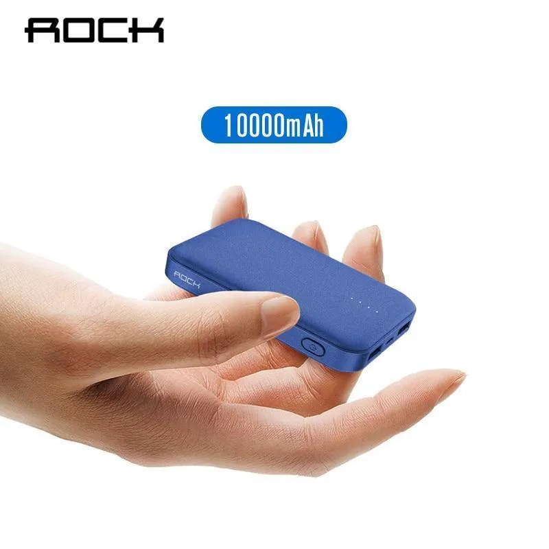 ROCK Mini Power Bank 10000 mAh Externes Akkuladegerät Tragbares Ladegerät Dual USB Powerbank für iPhone X Samsung Xiaomi