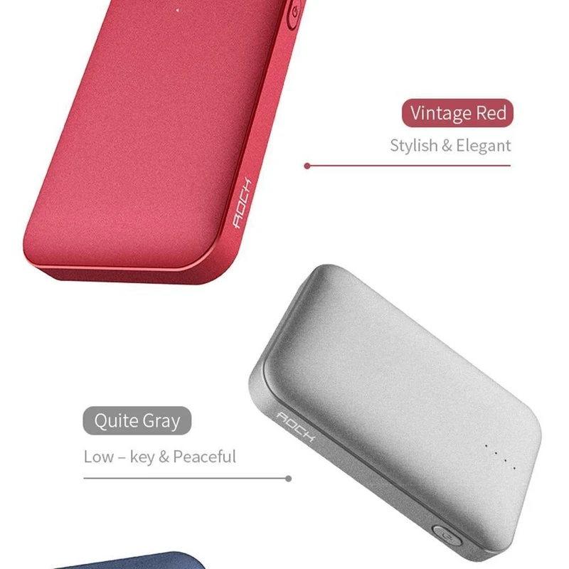 ROCK Mini Power Bank 10000 mAh Externes Akkuladegerät Tragbares Ladegerät Dual USB Powerbank für iPhone X Samsung Xiaomi