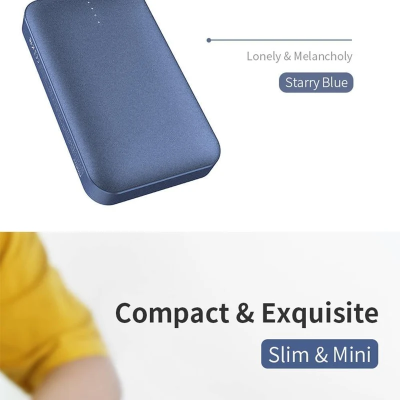 ROCK Mini Power Bank 10000 mAh Externes Akkuladegerät Tragbares Ladegerät Dual USB Powerbank für iPhone X Samsung Xiaomi