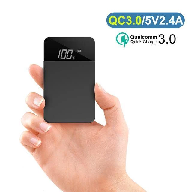 ROCK Mini Power Bank 10000 mAh Dual USB Ports Externe Batterie Powerbank mit Digitalanzeige für iPhone XS Xiaomi PoverBank