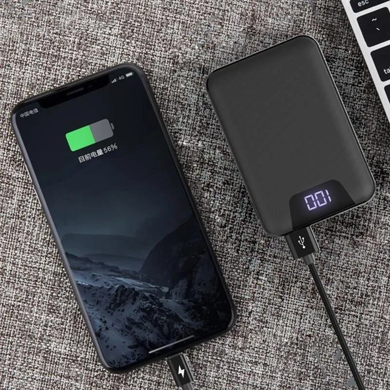 ROCK Mini Power Bank 10000 mAh Dual USB Ports Externe Batterie Powerbank mit Digitalanzeige für iPhone XS Xiaomi PoverBank