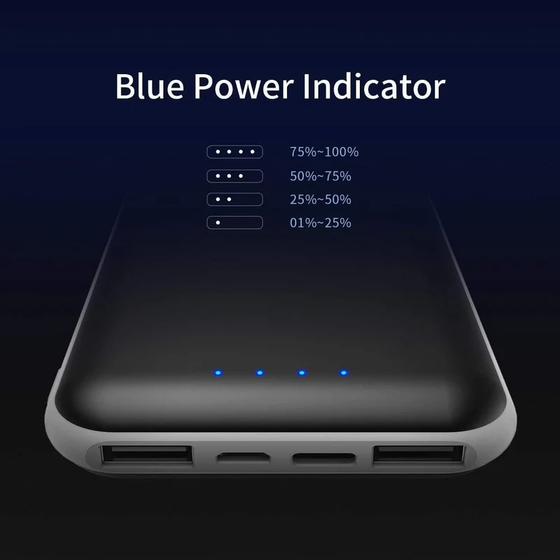 ROCK Power Bank 20000mAh Tragbares externes Ladegerät Dual USB PowerBank für das iPhone Samsung Xiaomi