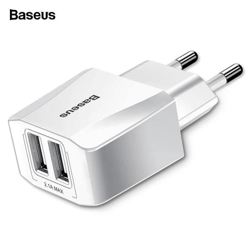 Baseus Dual USB Ladegerät Für iPhone Xs Max X 8 Samsung S9 S8 Xiaomi Mi 8 Mix3 EU Adapter Schnelle Lade wand Handy Ladegerät