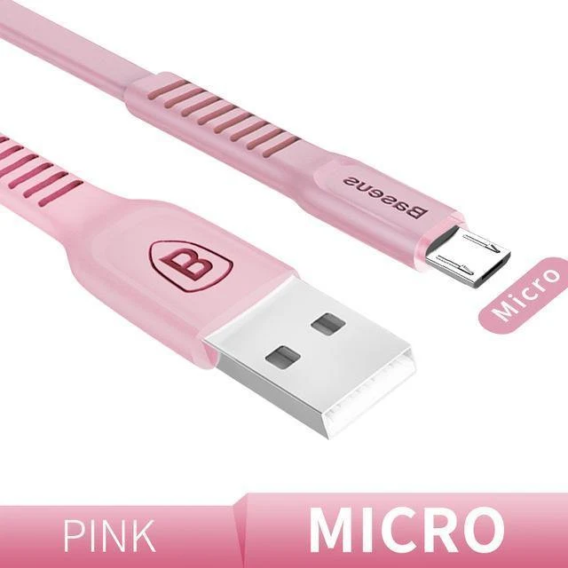 Baseus Flaches Micro-USB-Kabel Schnellladedatenkabel für Samsung Xiaomi Huawei Android Handy-Ladekabel Micro-USB-Kabel