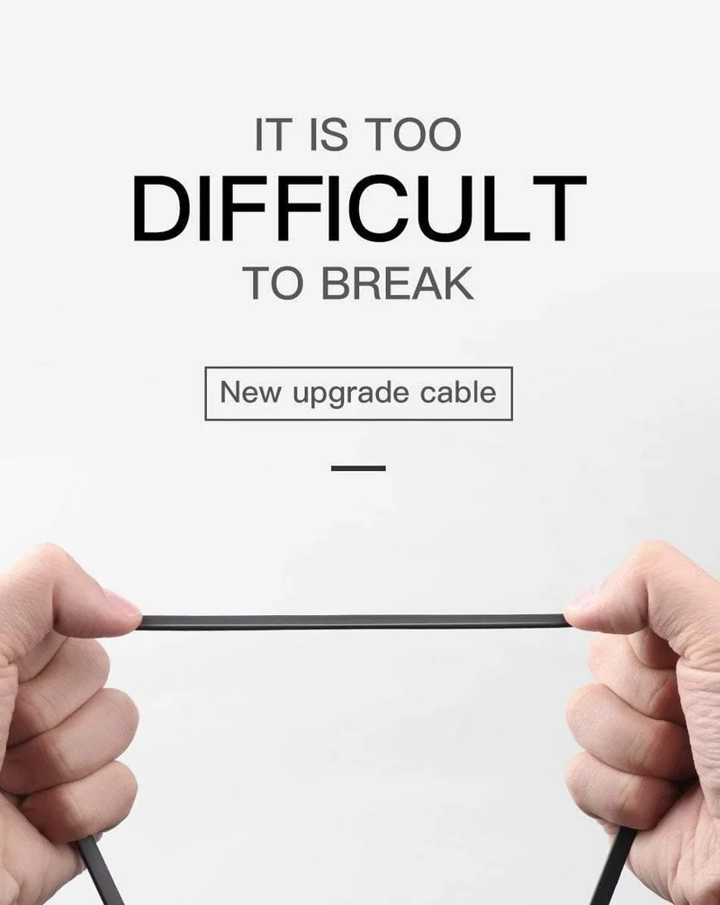 Baseus Flaches Micro-USB-Kabel Schnellladedatenkabel für Samsung Xiaomi Huawei Android Handy-Ladekabel Micro-USB-Kabel