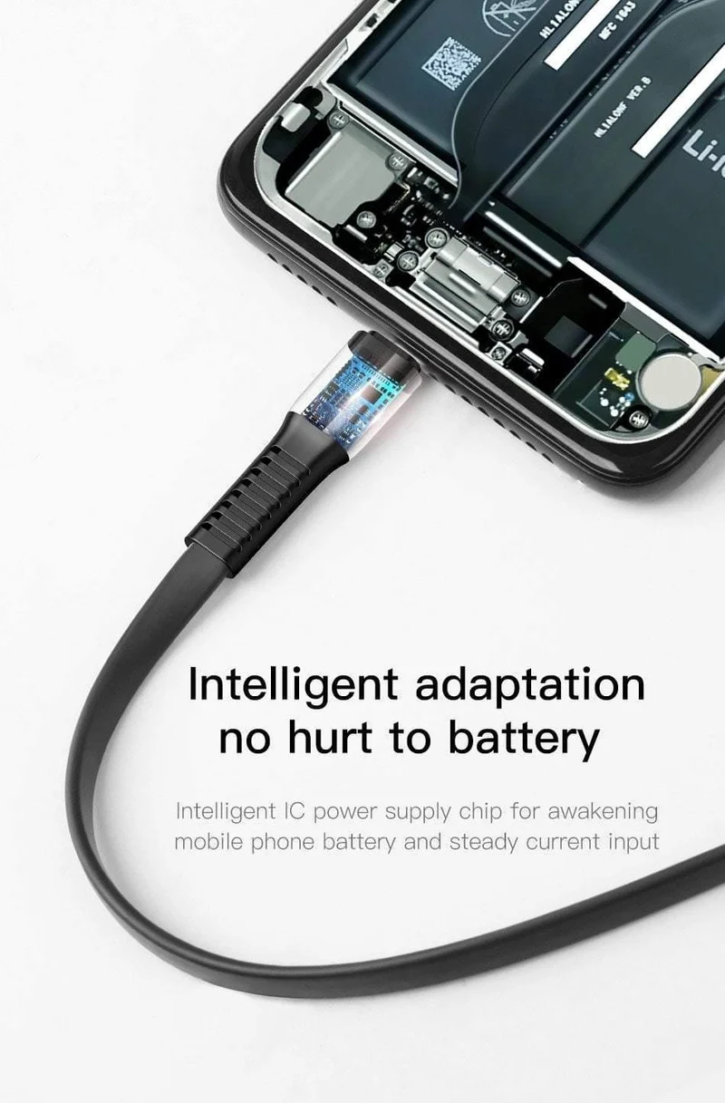 Baseus Flaches Micro-USB-Kabel Schnellladedatenkabel für Samsung Xiaomi Huawei Android Handy-Ladekabel Micro-USB-Kabel