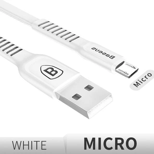 Baseus Flaches Micro-USB-Kabel Schnellladedatenkabel für Samsung Xiaomi Huawei Android Handy-Ladekabel Micro-USB-Kabel