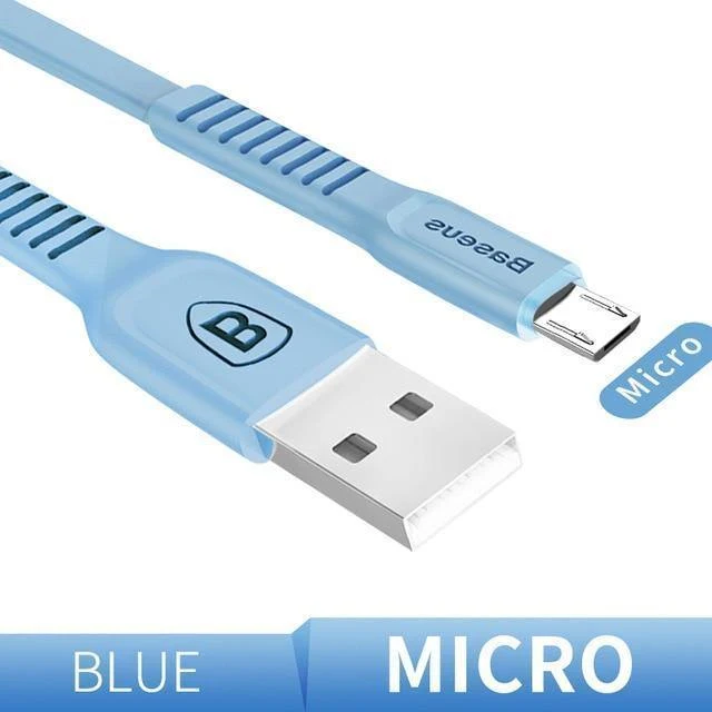 Baseus Flaches Micro-USB-Kabel Schnellladedatenkabel für Samsung Xiaomi Huawei Android Handy-Ladekabel Micro-USB-Kabel