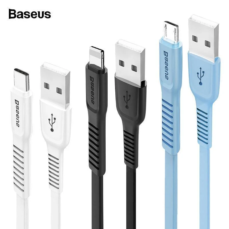 Baseus USB-Kabel für iPhone XS Max XR X 8 Schnellladeladegerät USB-C-Kabel Micro USB Typ C-Kabel für Android-Handykabel