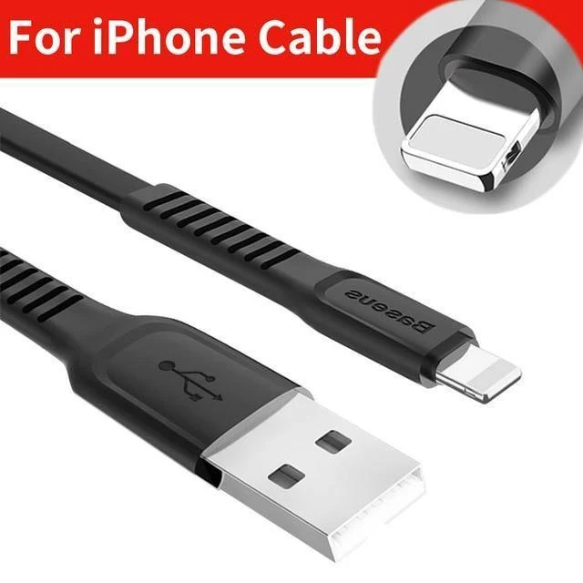 Baseus USB-Kabel für iPhone XS Max XR X 8 Schnellladeladegerät USB-C-Kabel Micro USB Typ C-Kabel für Android-Handykabel