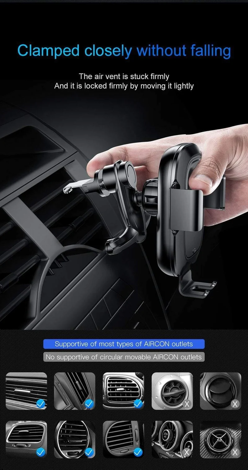 Baseus Qi Auto Drahtloses Ladegerät für iPhone Xs Max XR X Samsung Intelligenter Infrarotsensor Schnelles kabelloses Laden Autotelefonhalter