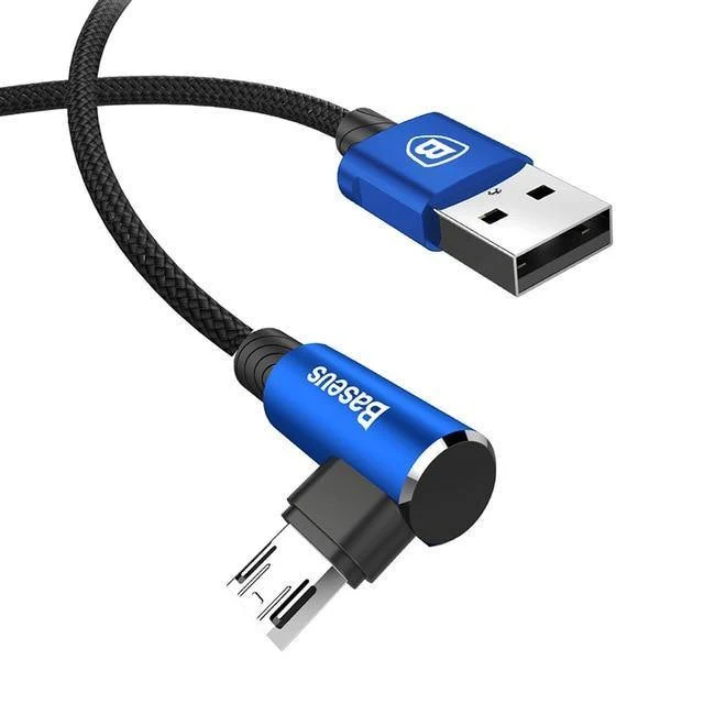 Baseus 90 Grad Micro-USB-Kabel Schnellladegerät Datenkabel Micro-USB-Kabel für Samsung Xiaomi Android Mobilie-Telefonkabel