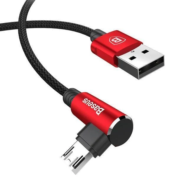 Baseus 90 Grad Micro-USB-Kabel Schnellladegerät Datenkabel Micro-USB-Kabel für Samsung Xiaomi Android Mobilie-Telefonkabel