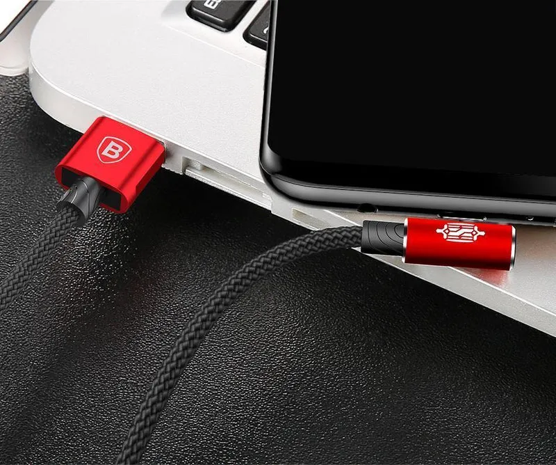 Baseus 90 Grad Micro-USB-Kabel Schnellladegerät Datenkabel Micro-USB-Kabel für Samsung Xiaomi Android Mobilie-Telefonkabel