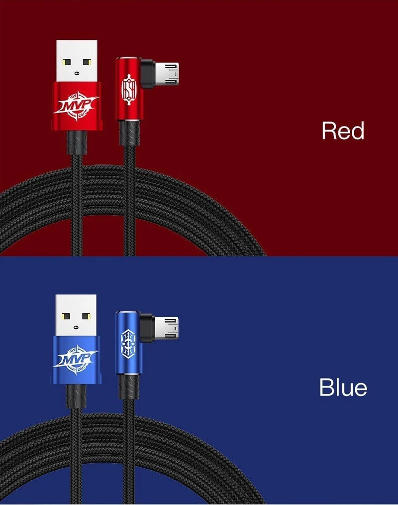 Baseus 90 Grad Micro-USB-Kabel Schnellladegerät Datenkabel Micro-USB-Kabel für Samsung Xiaomi Android Mobilie-Telefonkabel