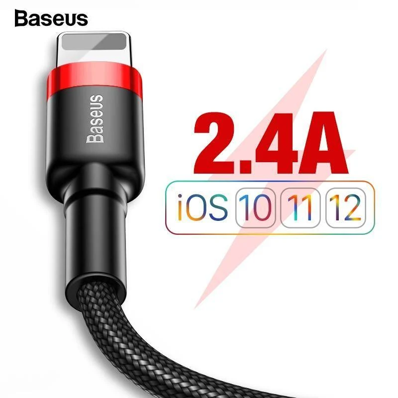 Baseus USB-Kabel für iPhone XS Max XR X 8 7 6 6s Plus 5 5S SE iPad Pro Mini Schnellladeladegerät Datenkabel Handykabel