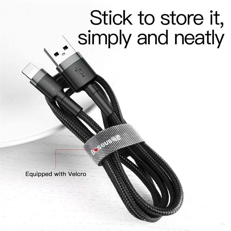 Baseus USB-Kabel für iPhone XS Max XR X 8 7 6 6s Plus 5 5S SE iPad Pro Mini Schnellladeladegerät Datenkabel Handykabel
