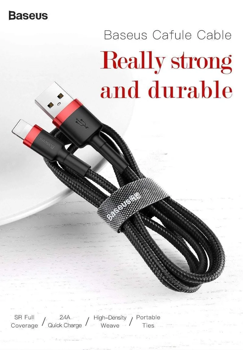 Baseus USB-Kabel für iPhone XS Max XR X 8 7 6 6s Plus 5 5S SE iPad Pro Mini Schnellladeladegerät Datenkabel Handykabel