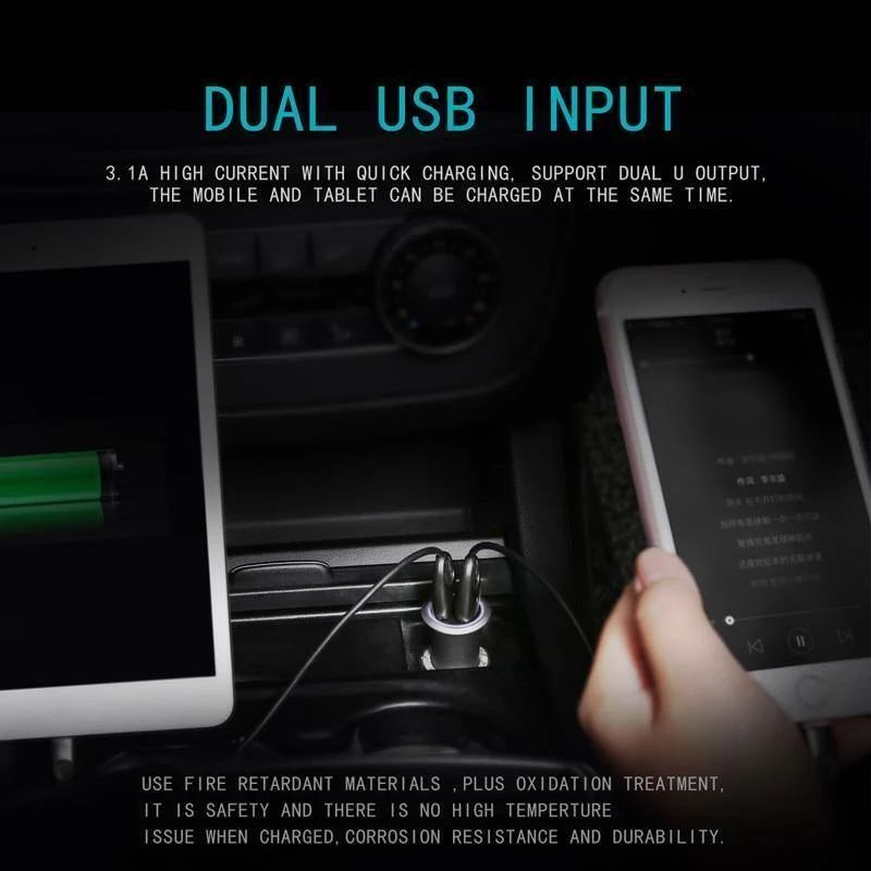Baseus Metall Dual USB Auto Ladegerät Für iPhone Samsung Xiaomi mi Huawei LED Licht Auto Lade Handy Ladegerät Auto Adapter