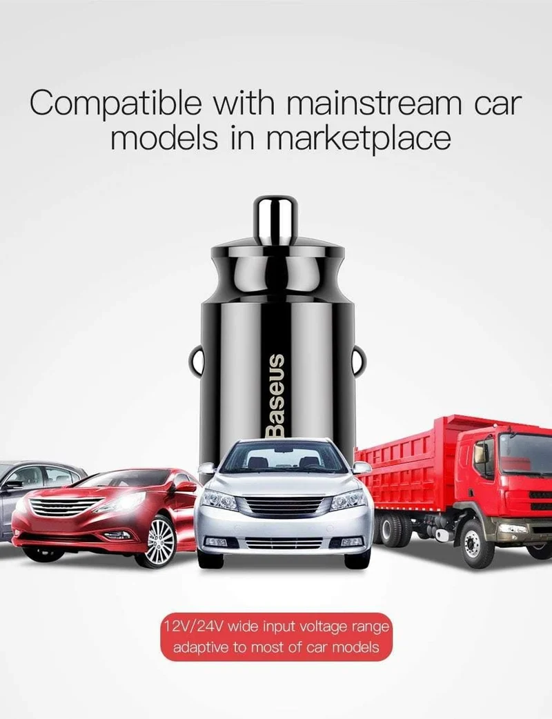 Baseus mi ni Autoladegerät für iPhone Xs Samsung Xiaomi mi 3.1A Schnellladefunktion fürs Auto Dual USB Autoladegerät Adapter Handyladegerät