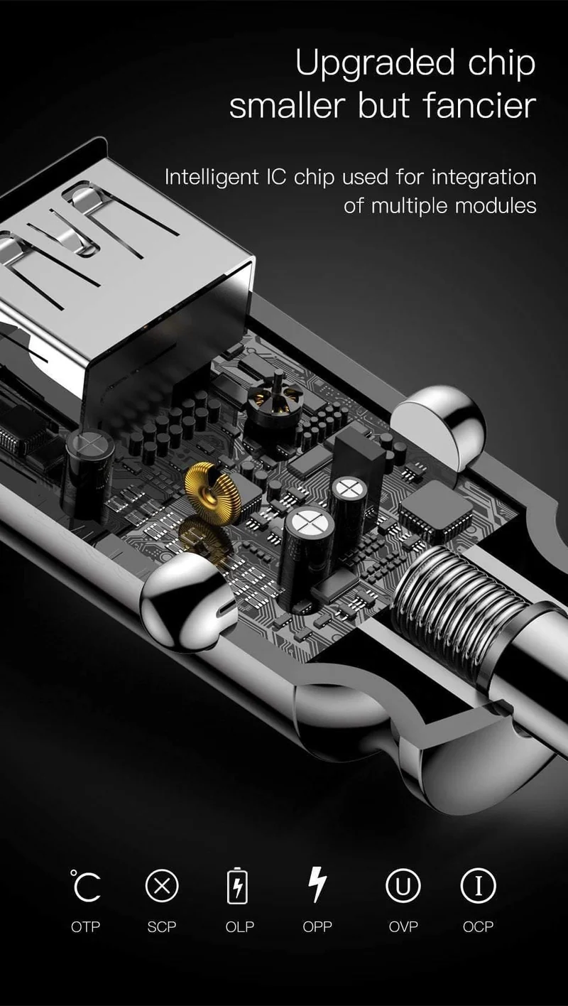 Baseus mi ni Autoladegerät für iPhone Xs Samsung Xiaomi mi 3.1A Schnellladefunktion fürs Auto Dual USB Autoladegerät Adapter Handyladegerät