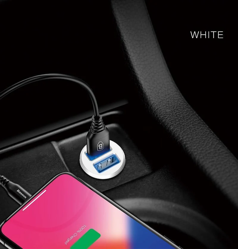 Baseus mi ni Autoladegerät für iPhone Xs Samsung Xiaomi mi 3.1A Schnellladefunktion fürs Auto Dual USB Autoladegerät Adapter Handyladegerät